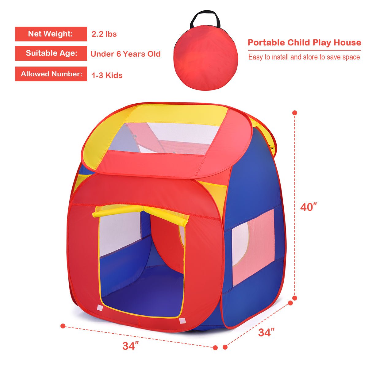 Engaging Exploration: Portable Play House for Kids with 100 Balls
