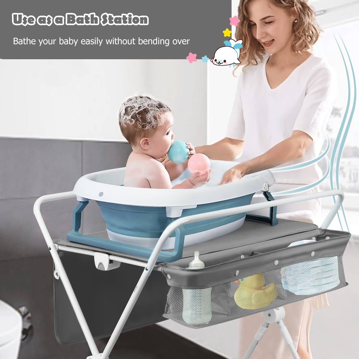 Modern Grey Diaper Station - Portable Multi-Purpose Changing Convenience