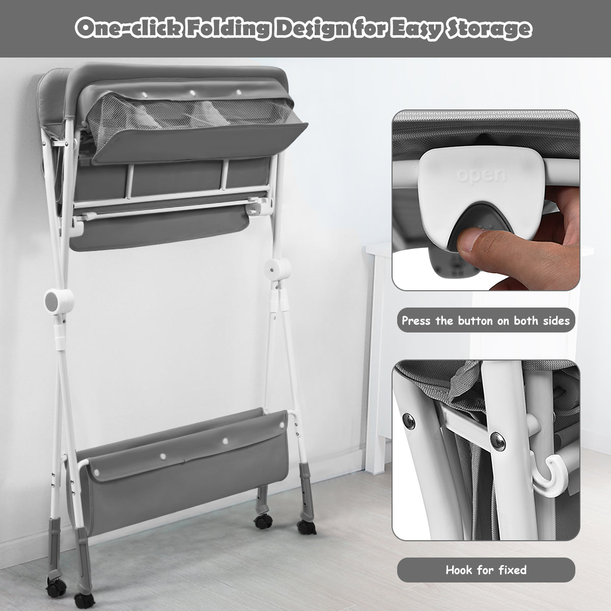 Portable Multi-Purpose Diaper Station - Grey Comfort for Changing Needs