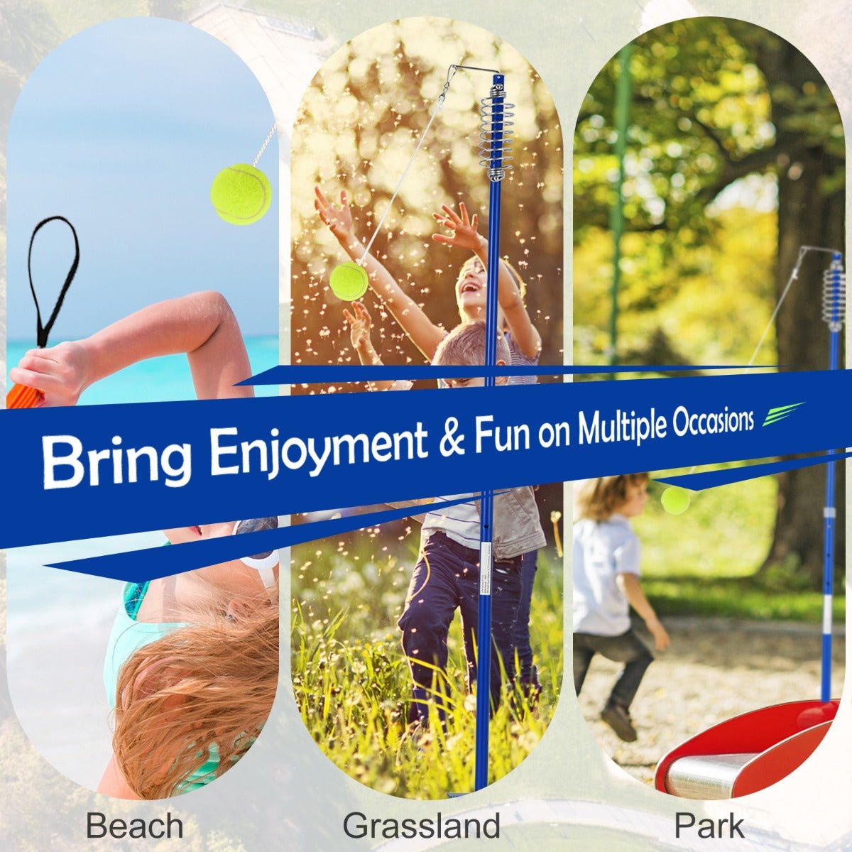 Take the Game to the Sand: Portable Tetherball Set with Swivel Arm Take the Game to the Sand: Portable Tetherball Set with Swivel Arm