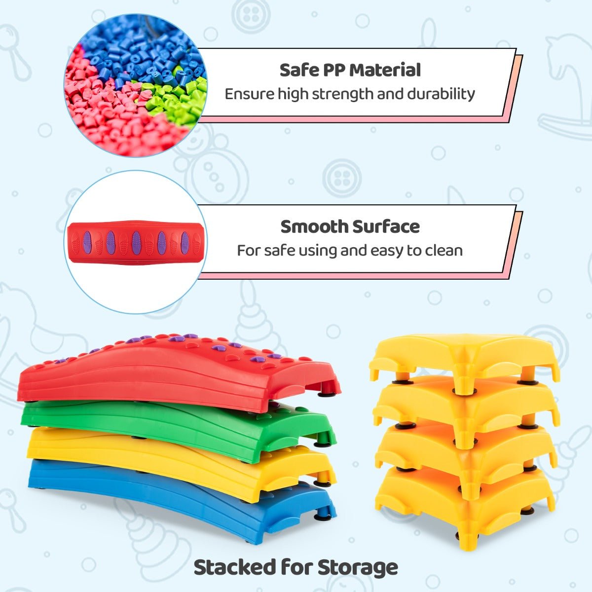 Vibrant 20-Piece Balance Beam Set enhances kids motor skills and coordination at home. Vibrant 20-Piece Balance Beam Set enhances kids motor skills and coordination at home.