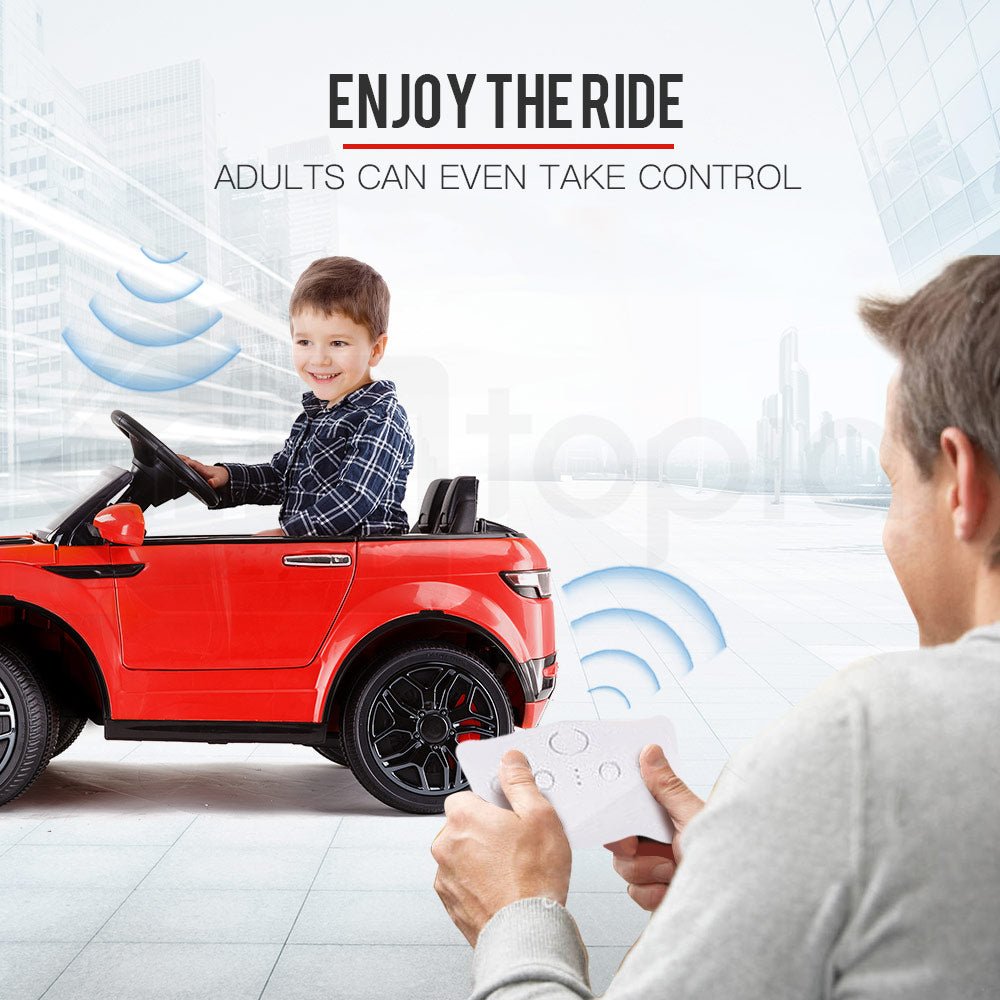 Red Rapid Racer 12V Ride On Car for kids, providing fun and excitement at home.