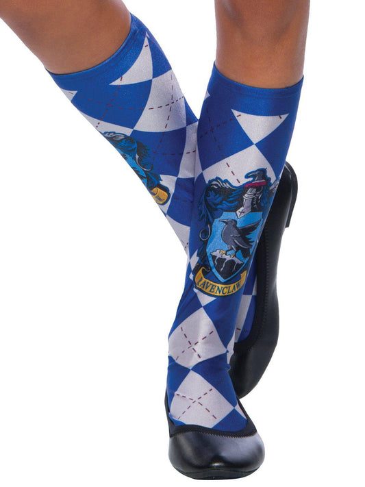 Harry Potter Ravenclaw kids knee-high socks, perfect for young fans cozy home attire.