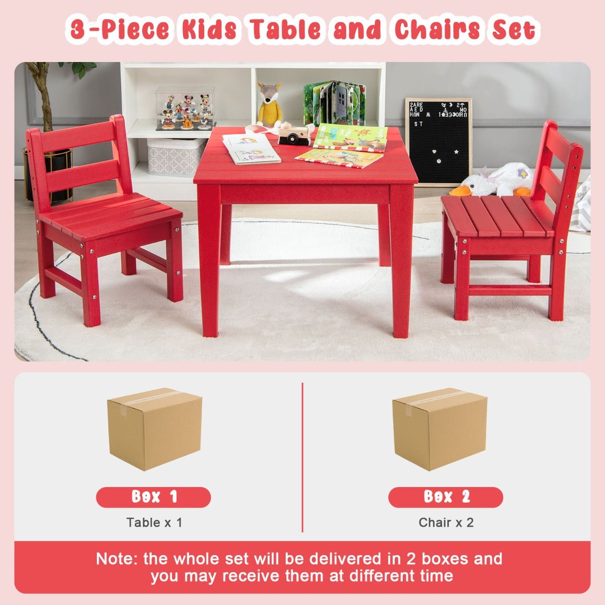 Red Kids Table & Chairs Set: Where Imagination Takes Flight