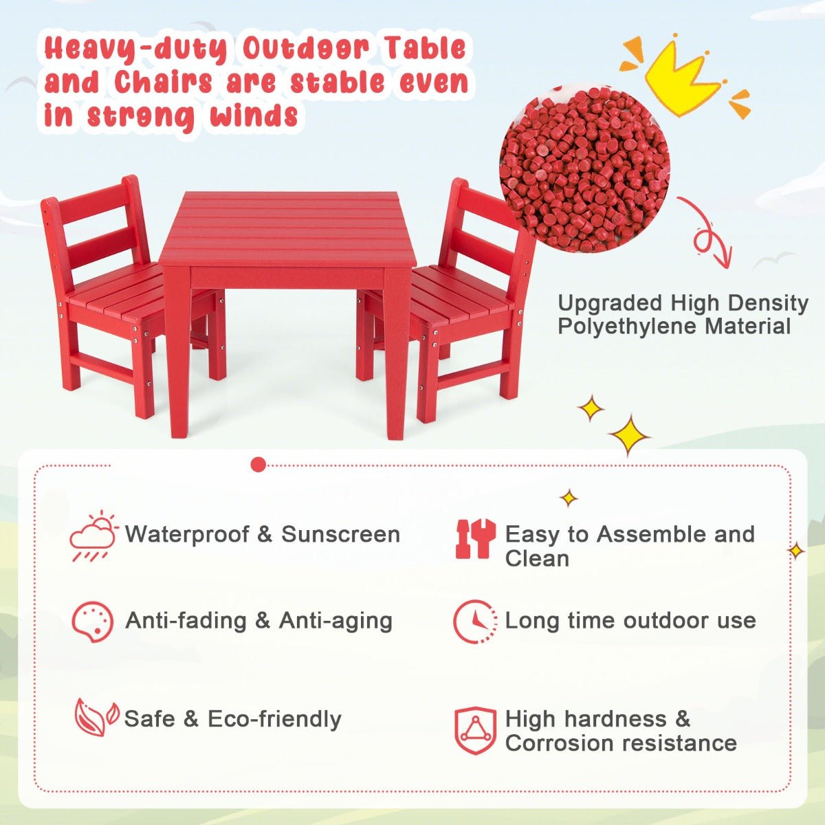 Red Kids Table Set: Play and Learn Together