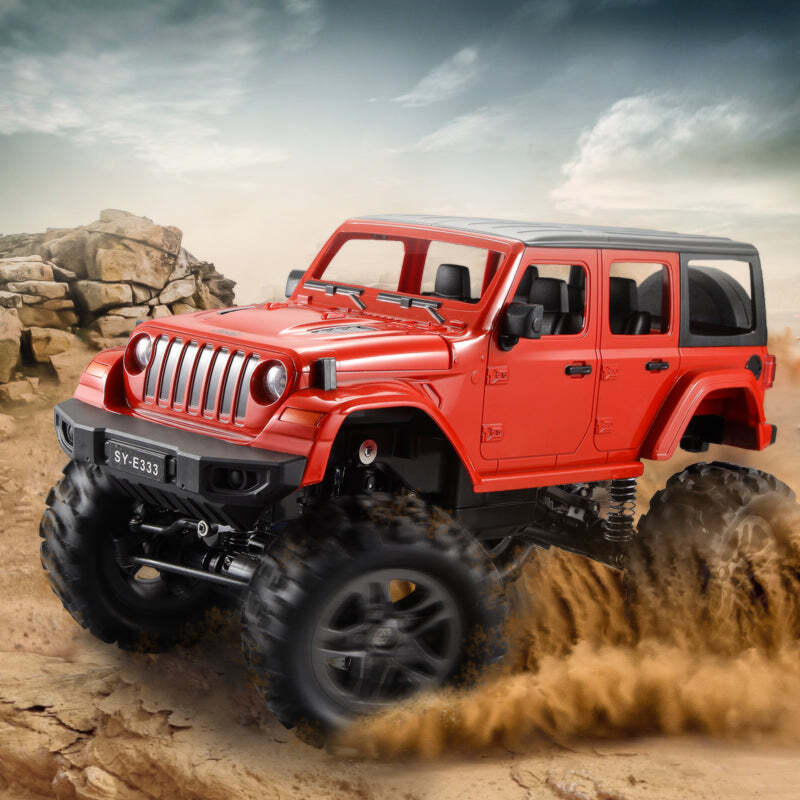 Red Remote Control Jeep Rock Crawler | Fun model toy car for kids indoor playtime. Red Remote Control Jeep Rock Crawler | Fun model toy car for kids indoor playtime.