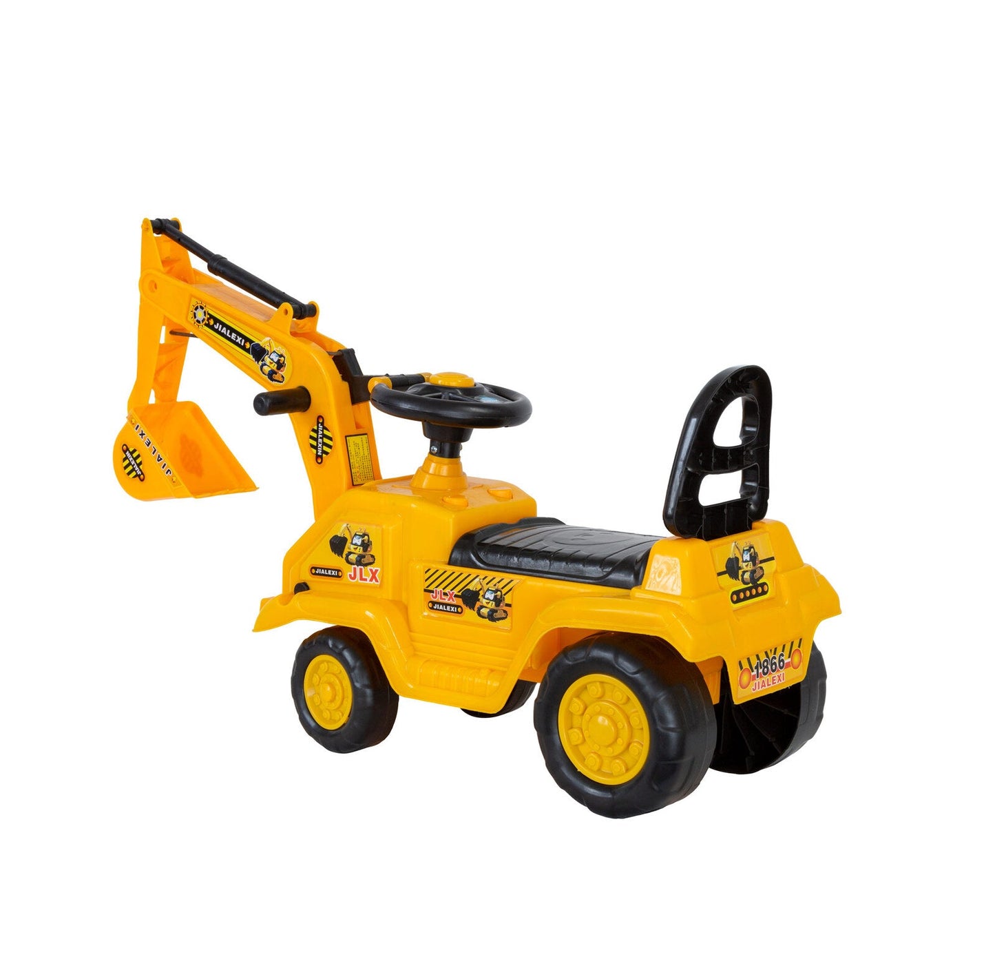 Yellow Ride-on Excavator with Seat