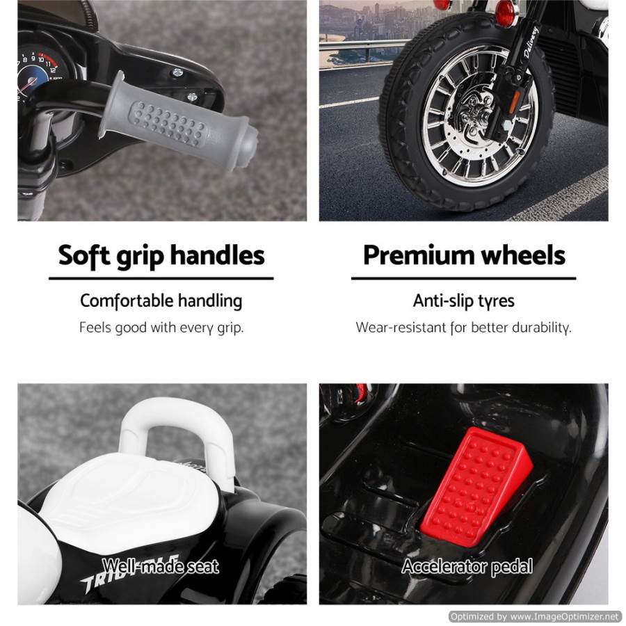 Rigo Kids Ride On Motorbike | Harley style, black and white toy for home fun. Rigo Kids Ride On Motorbike | Harley style, black and white toy for home fun.