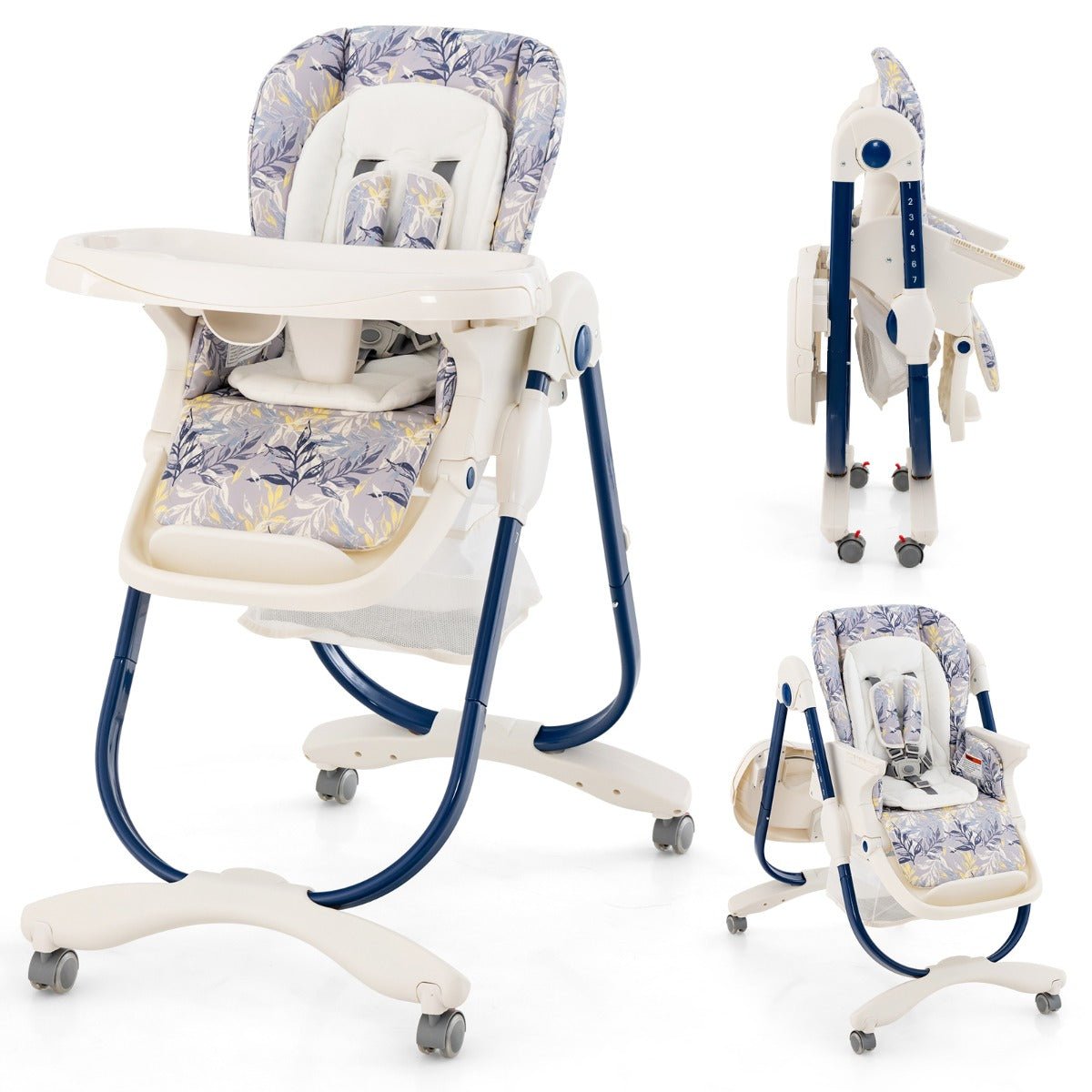 Roll & Dine - Navy Blue Kiddie Delight High Chair on Wheels Roll & Dine - Navy Blue Kiddie Delight High Chair on Wheels