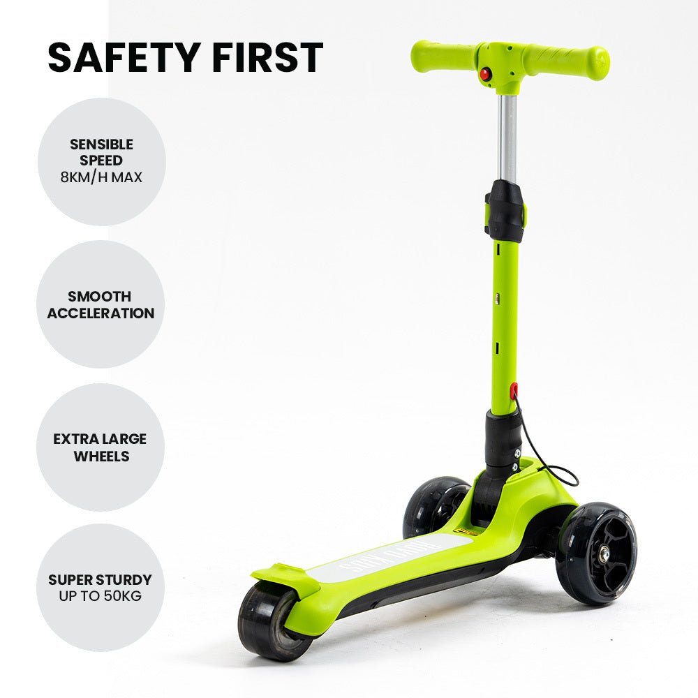 Rovo Triscoot Kids 3 Wheel Electric Scooter Green