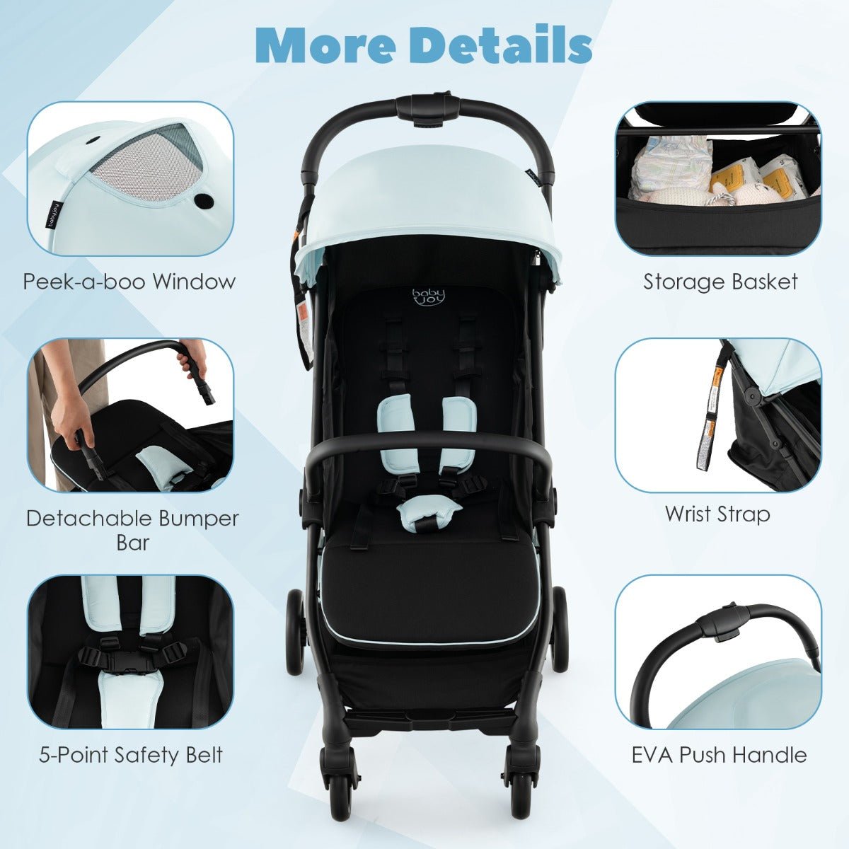 Comfortable Travel: Blue Infant Stroller