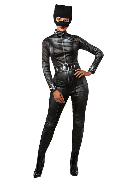 Catwoman Deluxe Costume for Adults, featuring iconic design for Halloween and cosplay events.