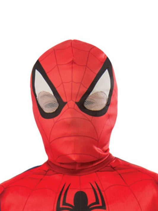 Kids Spider-Man costume with mask for imaginative play and dress-up fun at home.