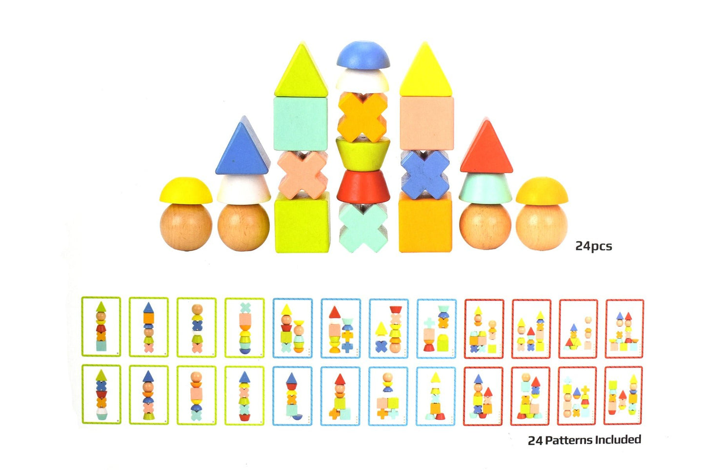 Colorful stacking blocks logic game for kids entertainment and cognitive development at home.