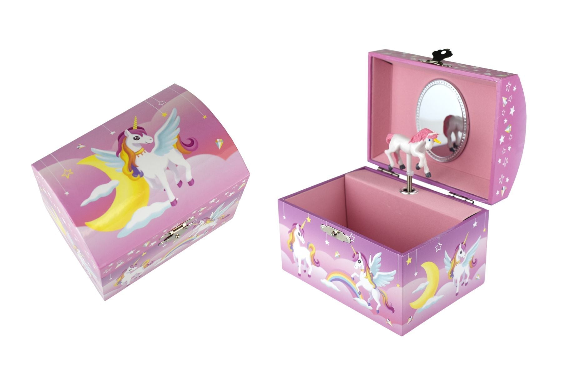 A Girl's Dream - Starlight Unicorn Dome Music Jewellery Box