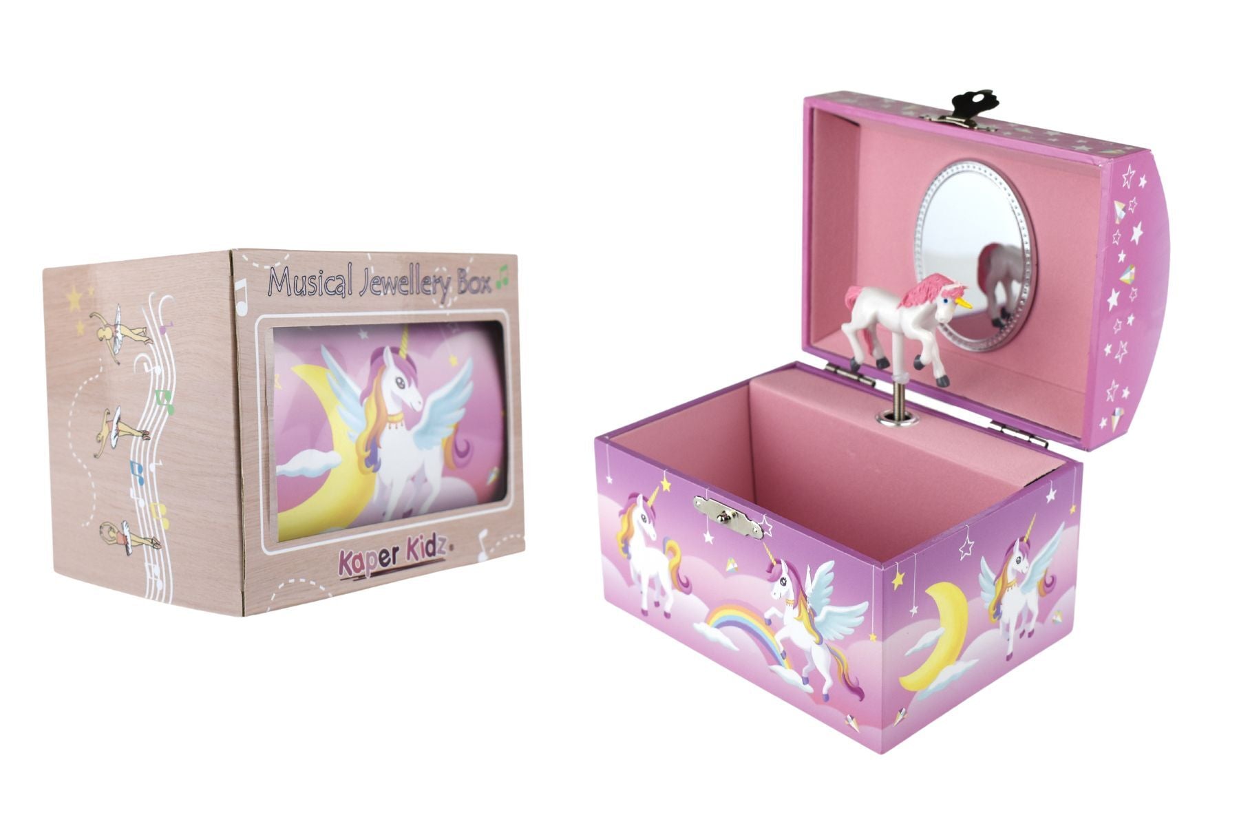 Lifestyle Image with Starlight Unicorn Dome Music Jewellery Box