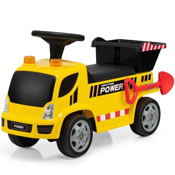 Yellow Toddler Ride-On Toy Truck with Exciting Siren Sound