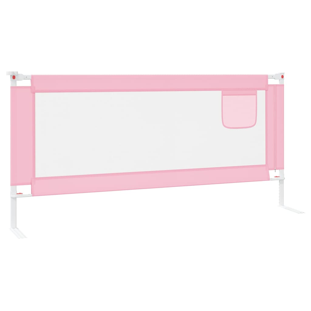 Toddler Safety Bed Rail Pink 200x25 cm Fabric