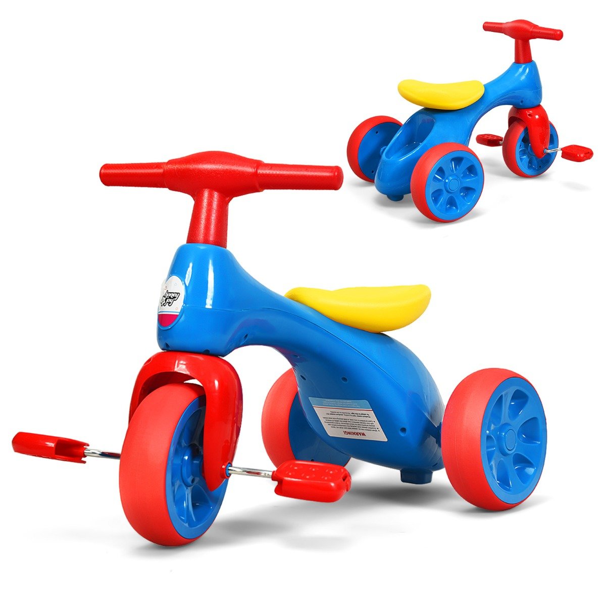 Blue Toddler Tricycle: Explore with Foot Pedal Fun for Growing Kids