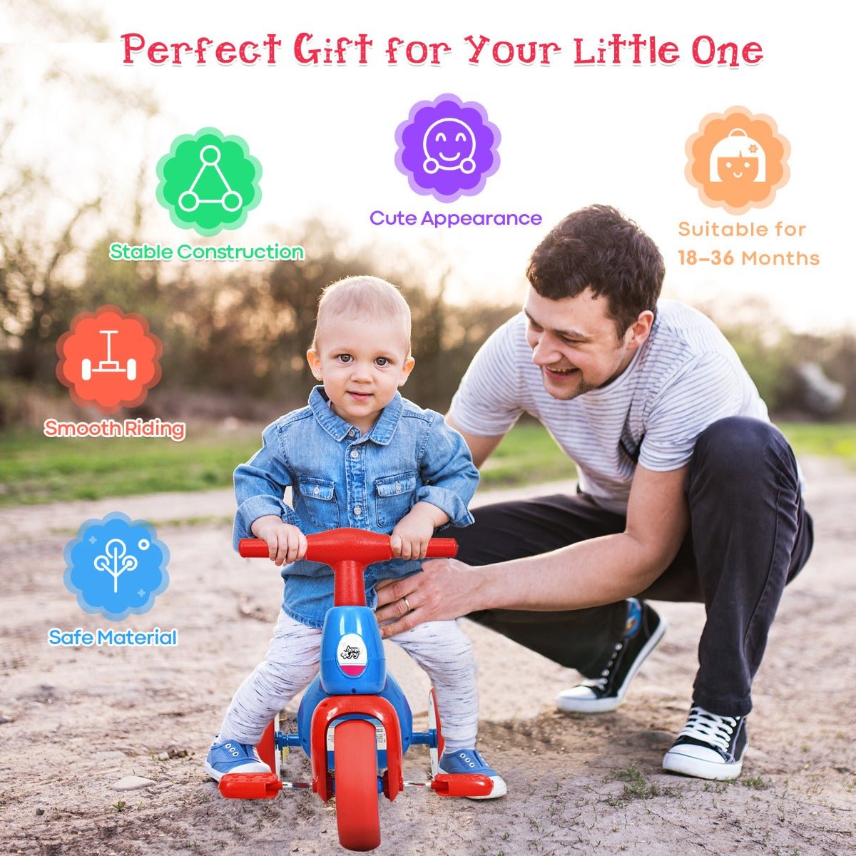 Pedal and Explore: Blue Toddler Tricycle with Foot Pedals for Kids