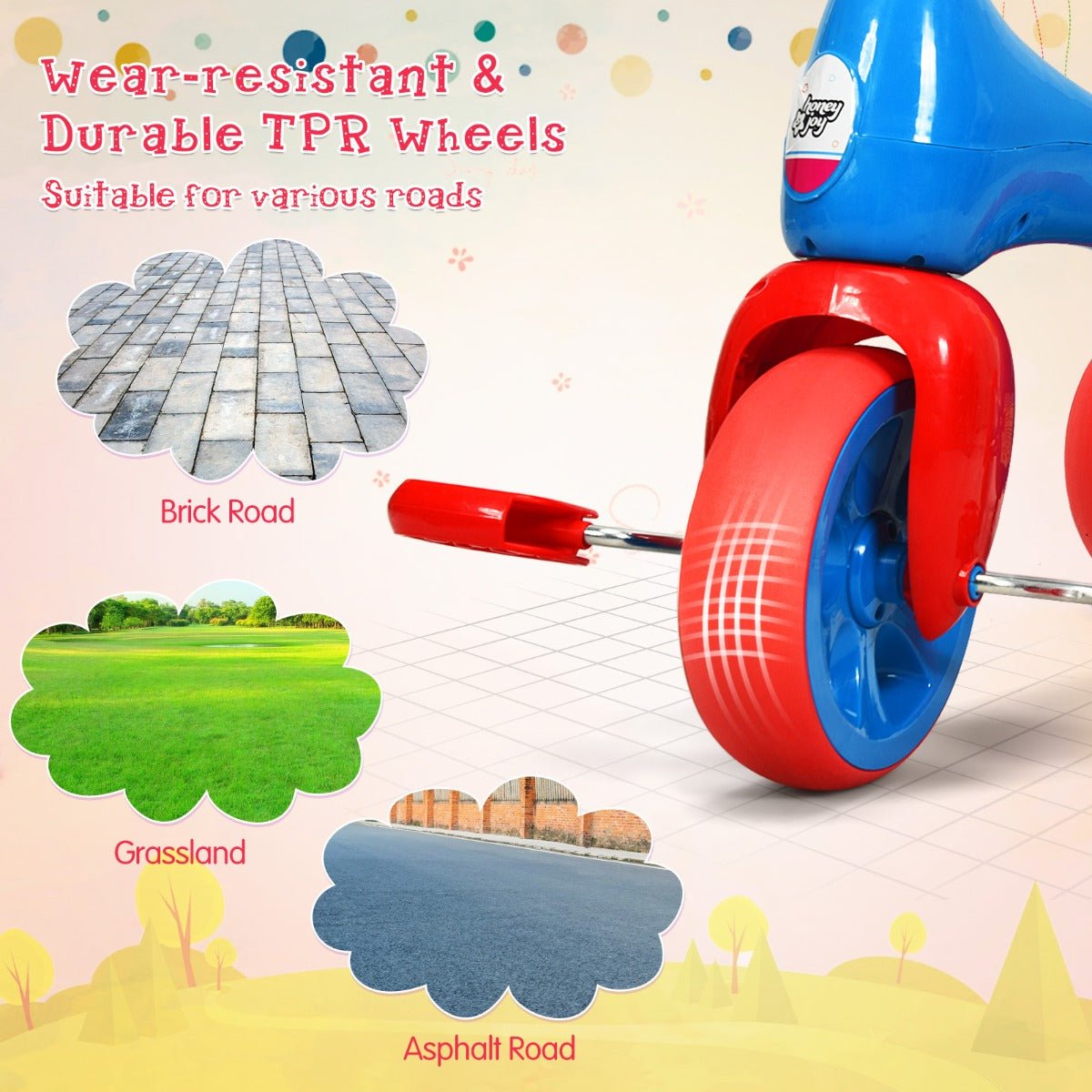Blue Adventure: Toddler Tricycle with Foot Pedals for Little Explorers