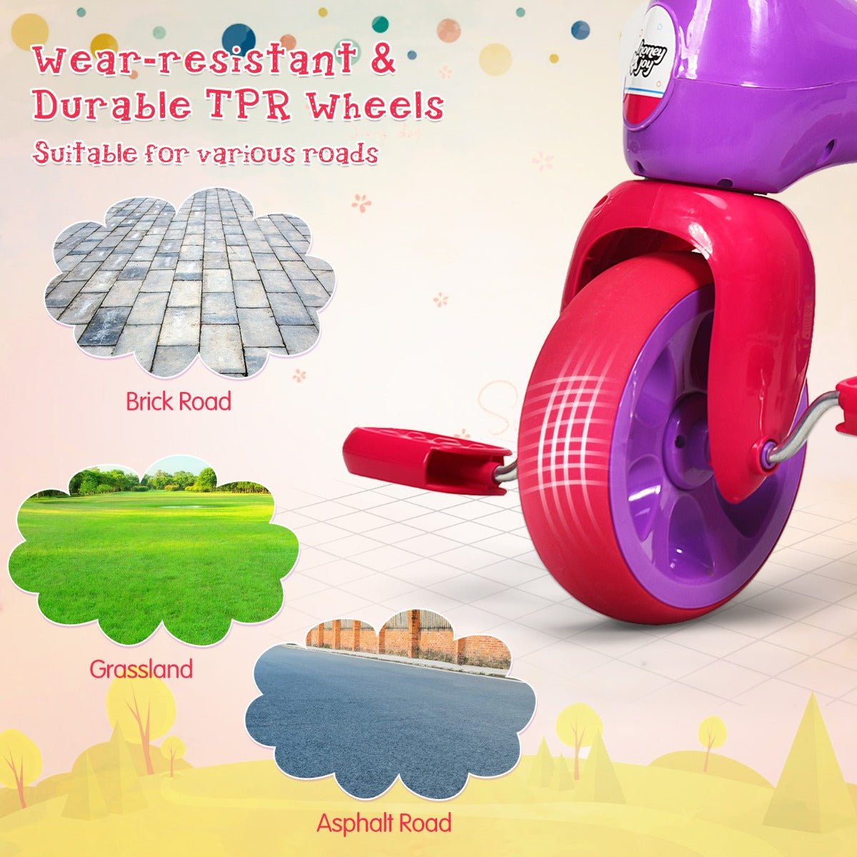 Learning to Pedal: Pink Toddler Tricycle with Foot Pedals for Fun