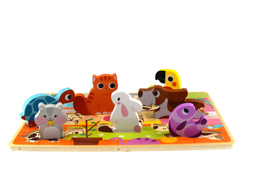 Chunky pet puzzle for kids, fun educational toy with animals, perfect for home learning.