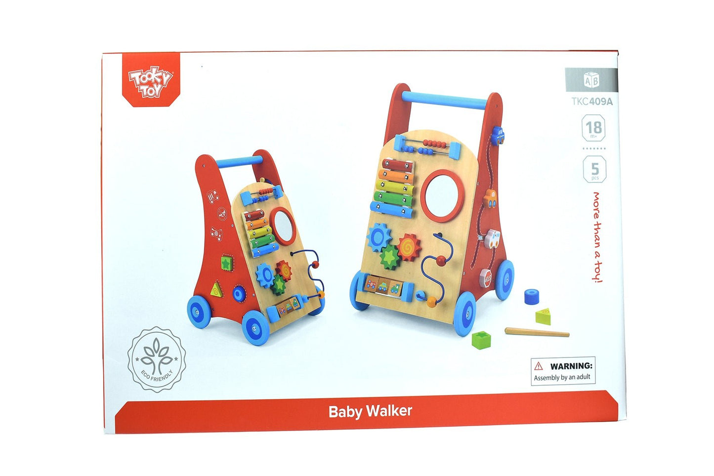 Tooky Toys Walk n Learn Baby Walker | Interactive toy for toddlers promoting balance and mobility.