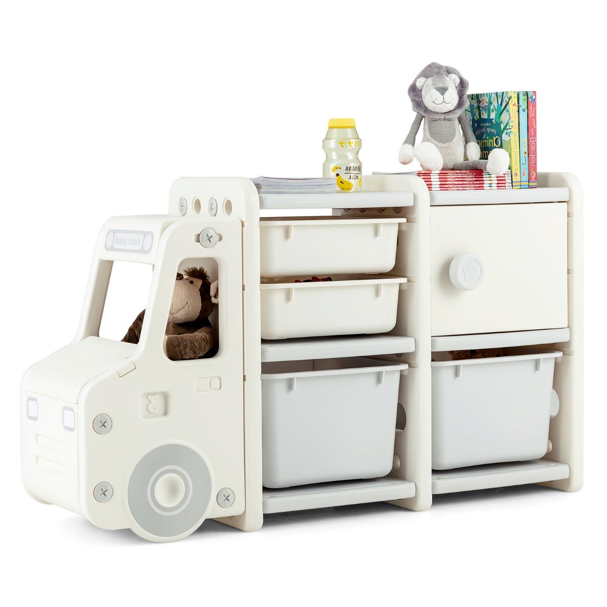 Grey Truck Shaped Kids Storage Cabinet: Your Child's Perfect Playroom Companion at Kids Mega Mart