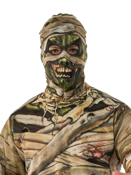 Adult mens undead mummy Halloween costume for spooky, festive home celebrations.