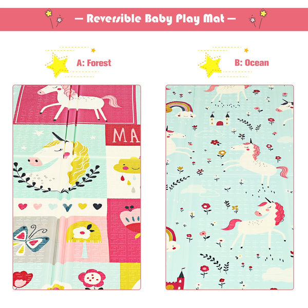 Unicorn Baby Play Mat - Foldable and Reversible