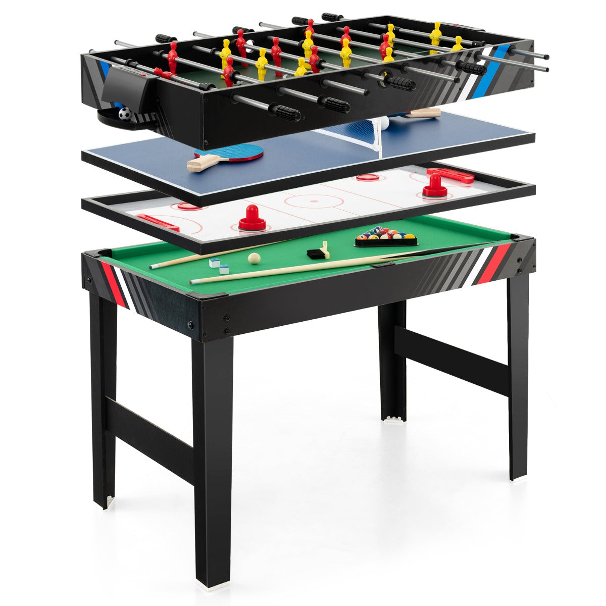 Kids 4-in-1 Multi-Game Table | Soccer, Hockey, Billiards and Tennis fun-packed home entertainment. Kids 4-in-1 Multi-Game Table | Soccer, Hockey, Billiards and Tennis fun-packed home entertainment.