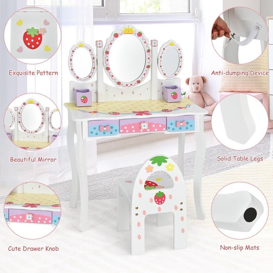White Kids' Vanity Set