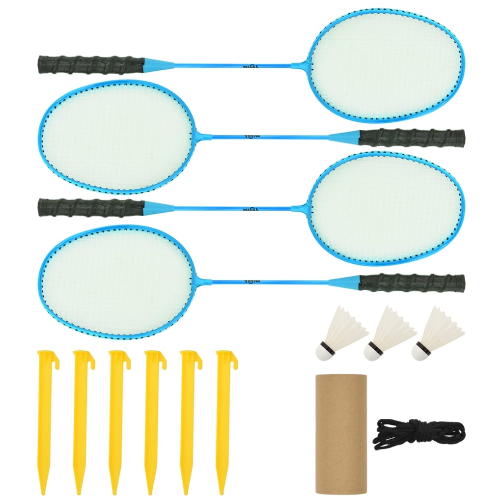 vidaXL Badminton Net Yellow and Black 600x155 cm with Rackets