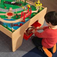 KidKraft Waterfall Mountain Train Set & Table in Children's Room