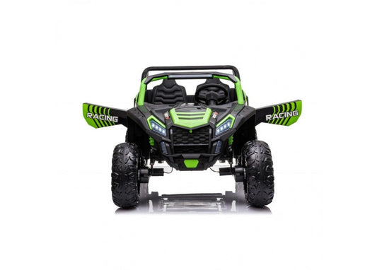 Wave 100 Kids 12V E-Buggy Ride On Green, a fun and safe electric ride-on toy for childrens outdoor play.