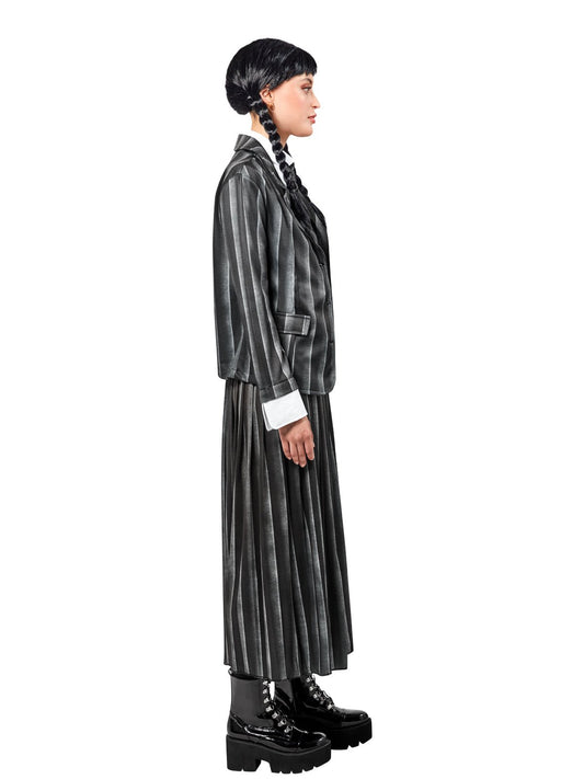 Wednesday Nevermore Costume for Adults, a spooky Netflix Official outfit for Halloween celebrations.