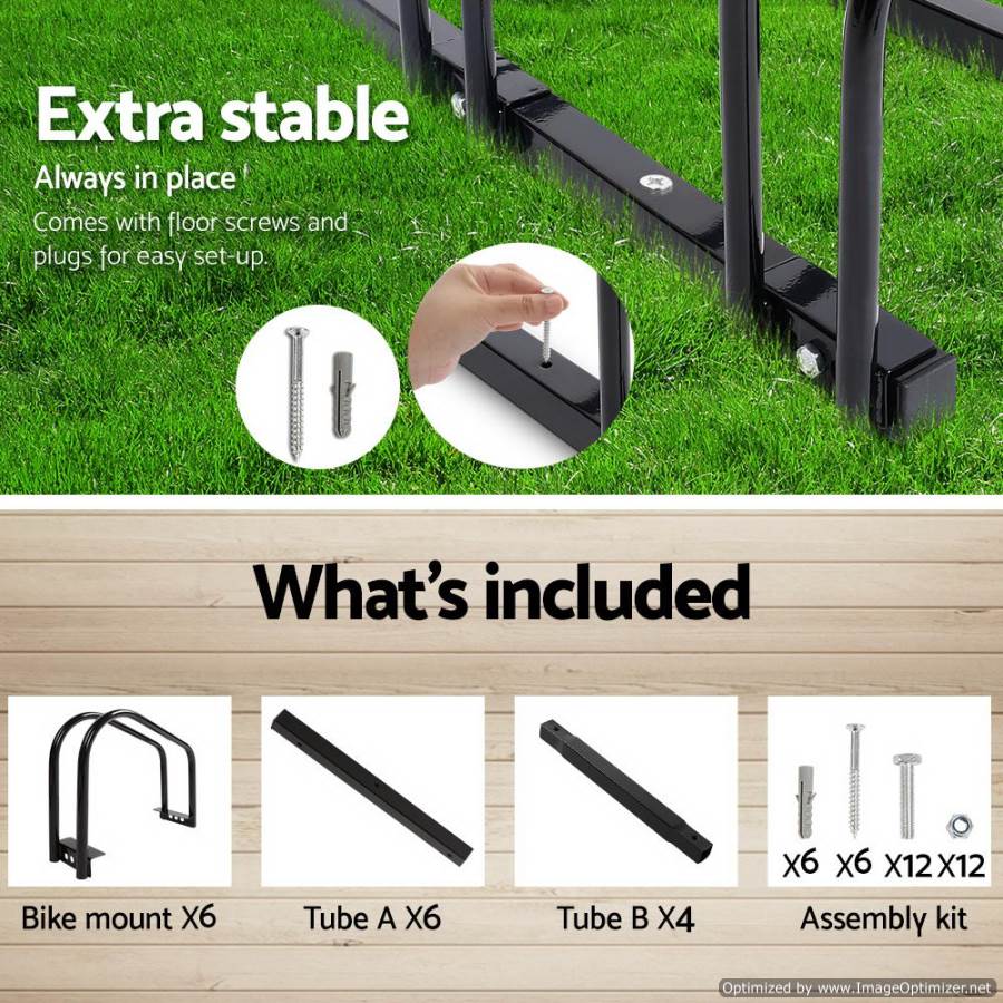 Weisshorn 6 Bike Stand | Space-saving kids bike storage solution in sleek black design.