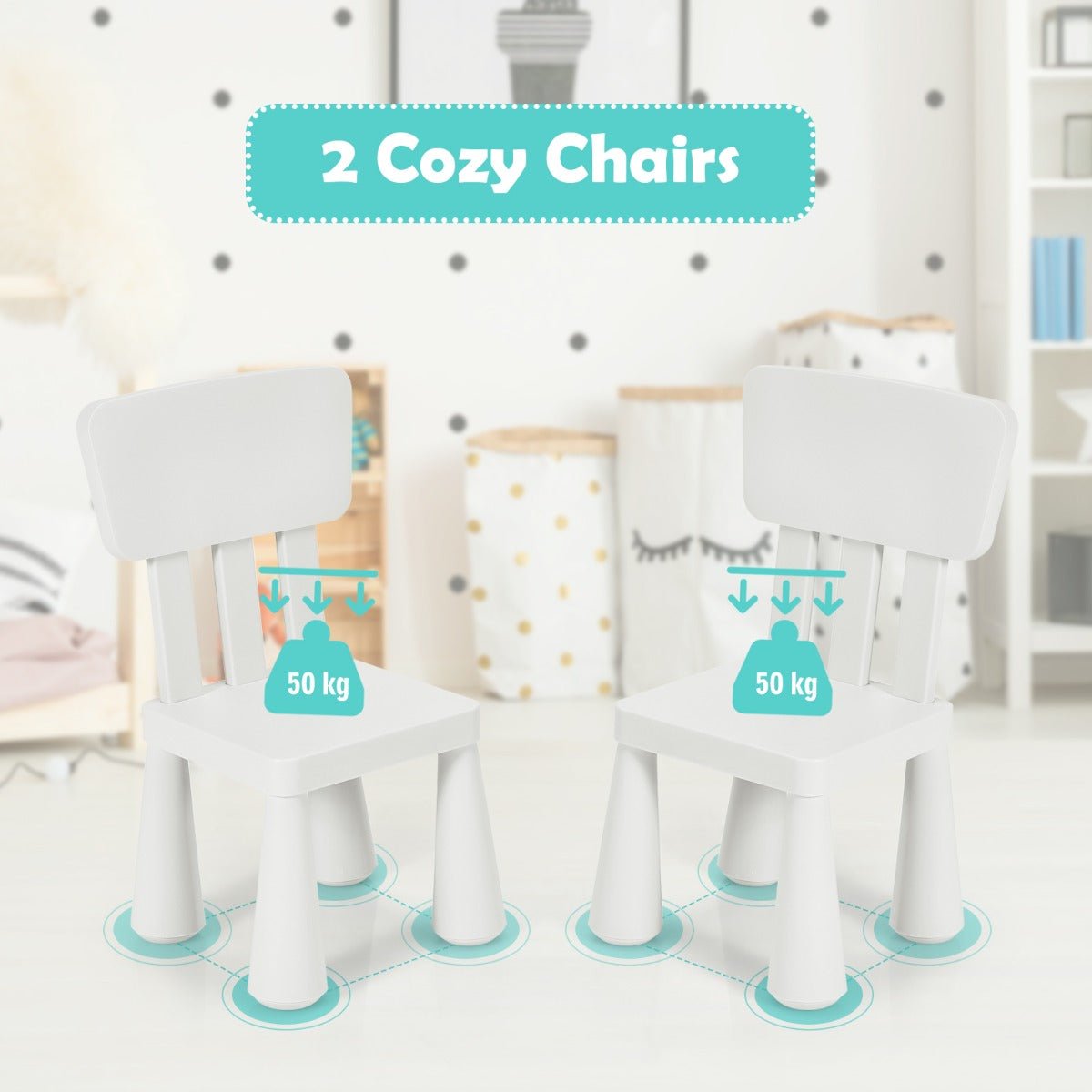 13-Piece White Kids Table Set - Create Your Haven for Reading 13-Piece White Kids Table Set - Create Your Haven for Reading