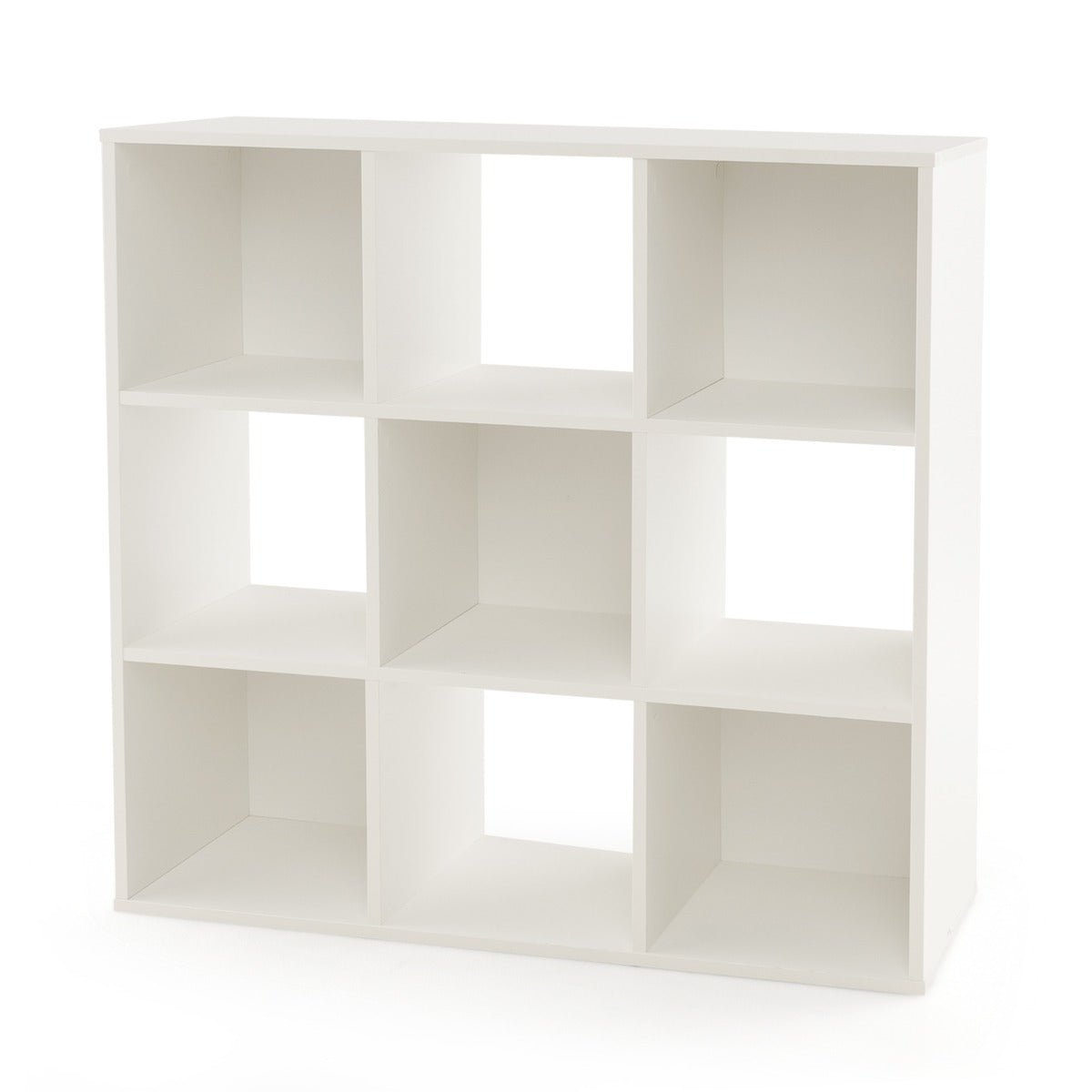 Sleek White 9-Cube Organizer for Playroom