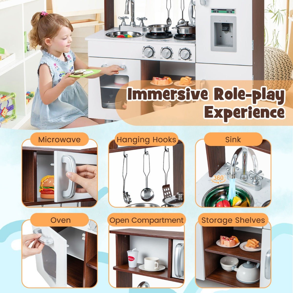Realistic Kitchen Fun: White and Brown Toy
