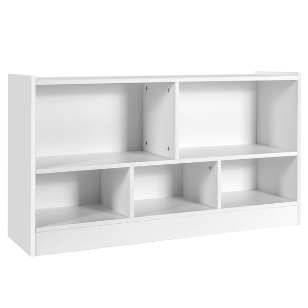 Chic White Bookcase with Toy Storage for Kids