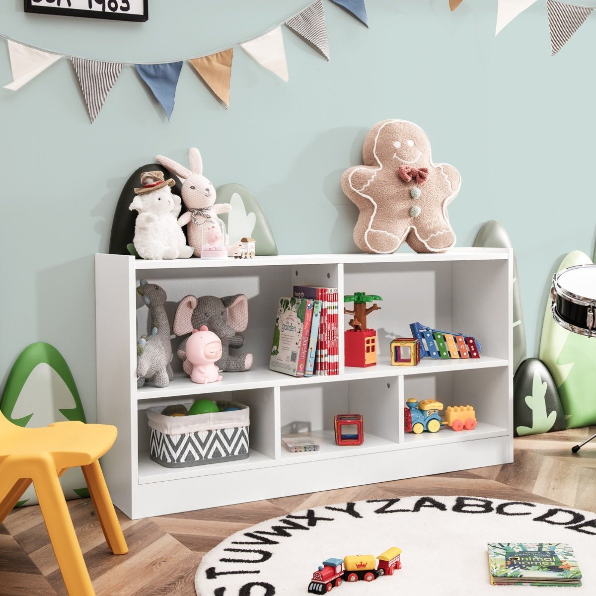 Kid-Friendly Book and Toy Storage Combo