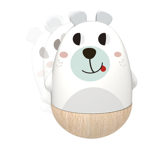 Charming bear wind-up musical tumbler for kids to enjoy at home playtime.