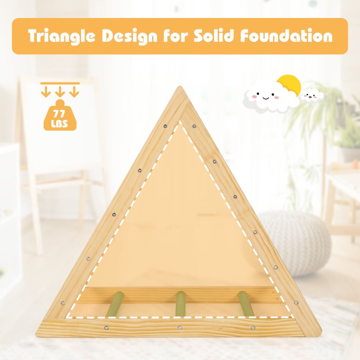 colourful Wooden Triangle Ladder - Encourage Active Play in Kid's Room