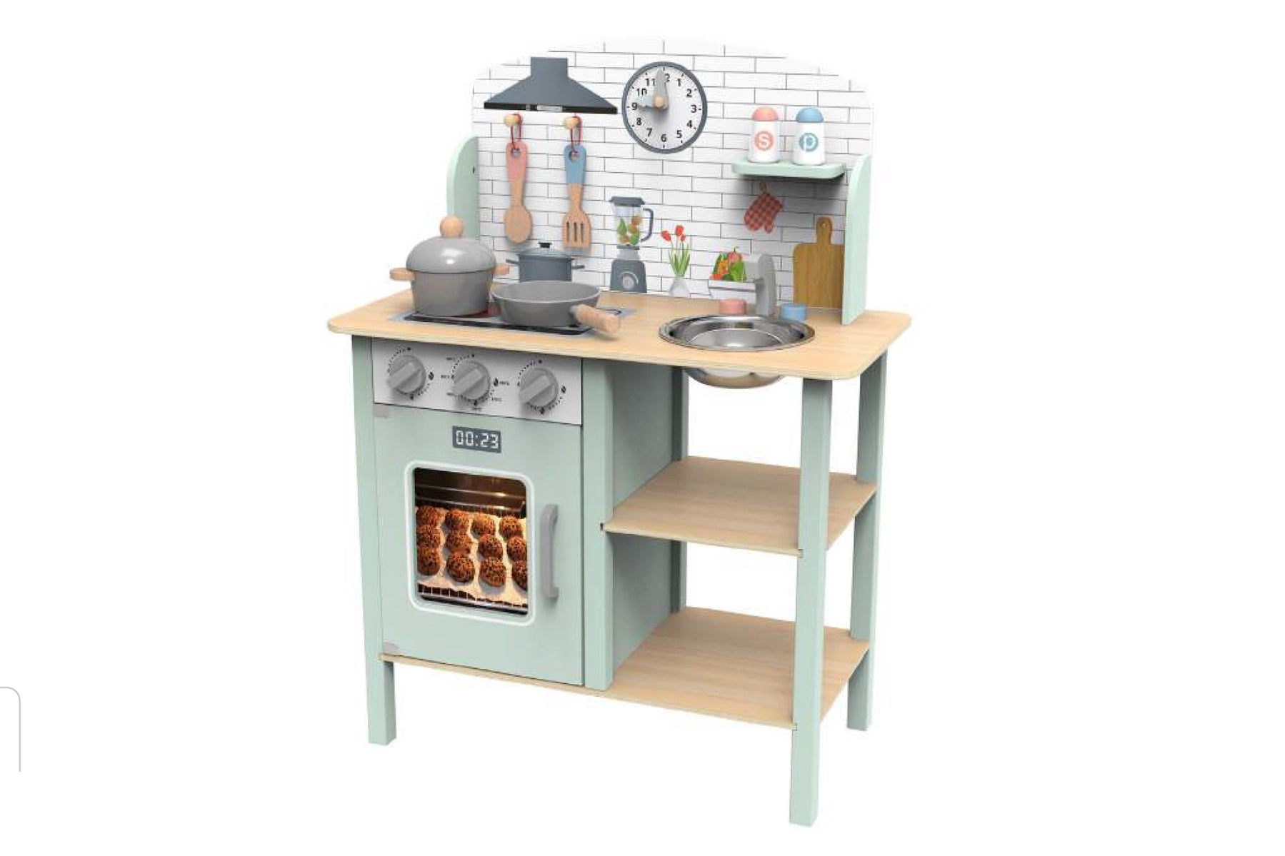 Tooky Toy Wooden Kitchen for Little Chefs
