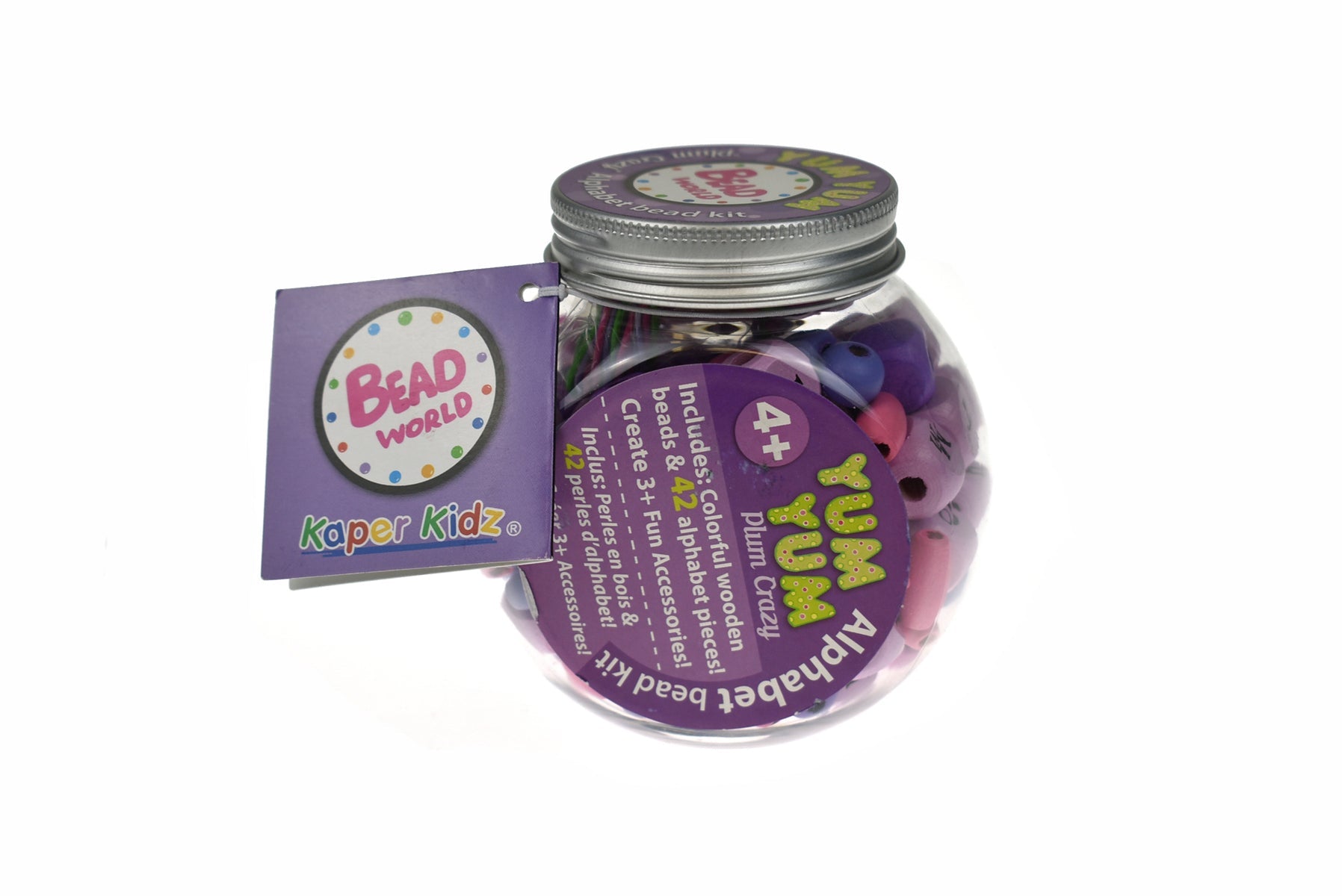 Yum Yum Purple Plum Crazy Alphabet Bead Craft Kit - Kids Mega Mart