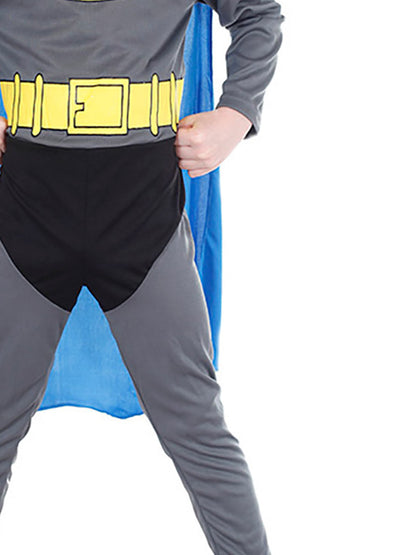 Kids Batman Classic Costume, licensed DC Comics superhero outfit for imaginative play at home.