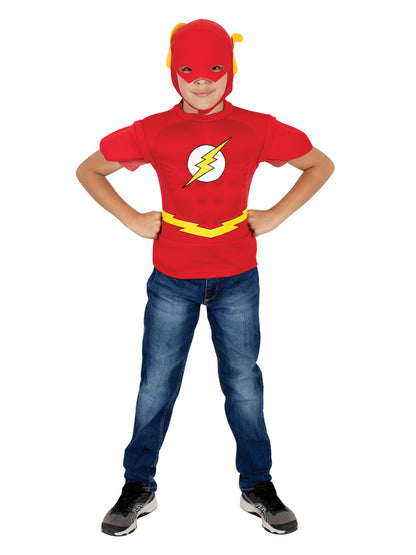 The Flash DC Comics EVA Muscle Chest Costume Top and Mask for kids cosplay.