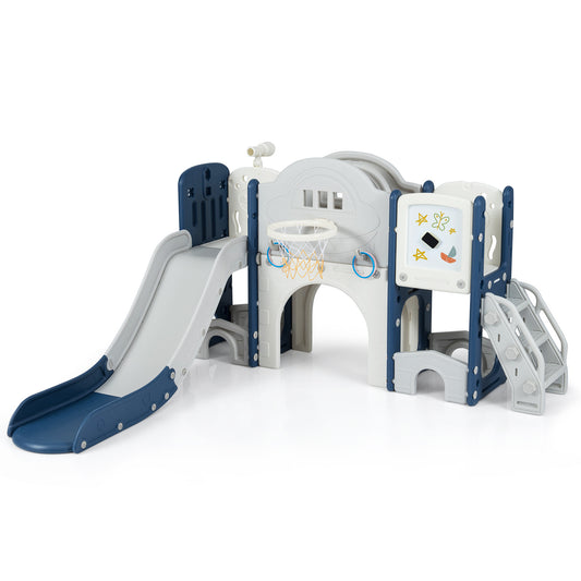 Blue 10-in-1 Toddler Slide Set | Whiteboard & Telescope